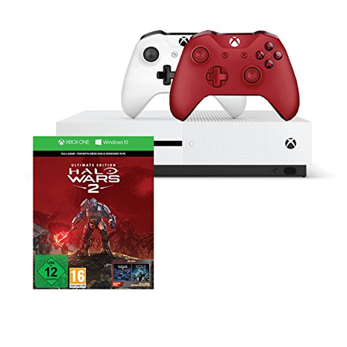 Xbox One S 1TB Konsolen-Bundle inkl. Halo Wars 2:Ultimate Edition + Xbox Wireless Controller in Rot
