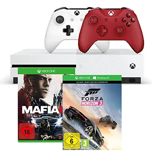 Xbox One S 500GB Konsole - Forza Horizon 3 + Mafia III + Xbox Wireless Controller (rot)