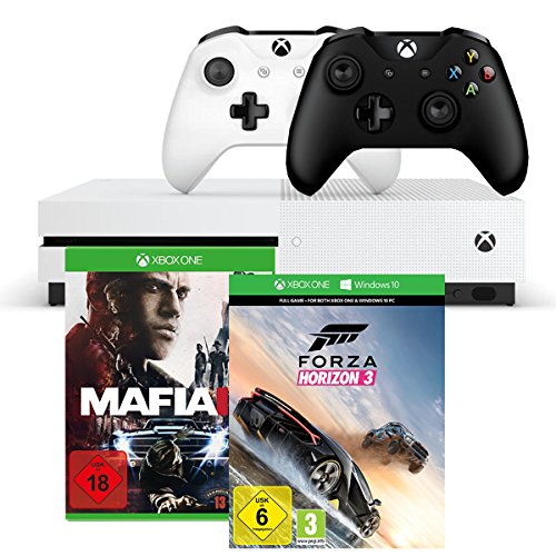Xbox One S 500GB Konsole - Forza Horizon 3 + Mafia III + Xbox Wireless Controller (schwarz)
