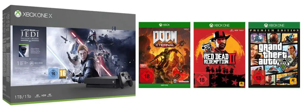 MediaMarkt Oster-Angebote: Xbox One X Bundle mit vier Spielen.